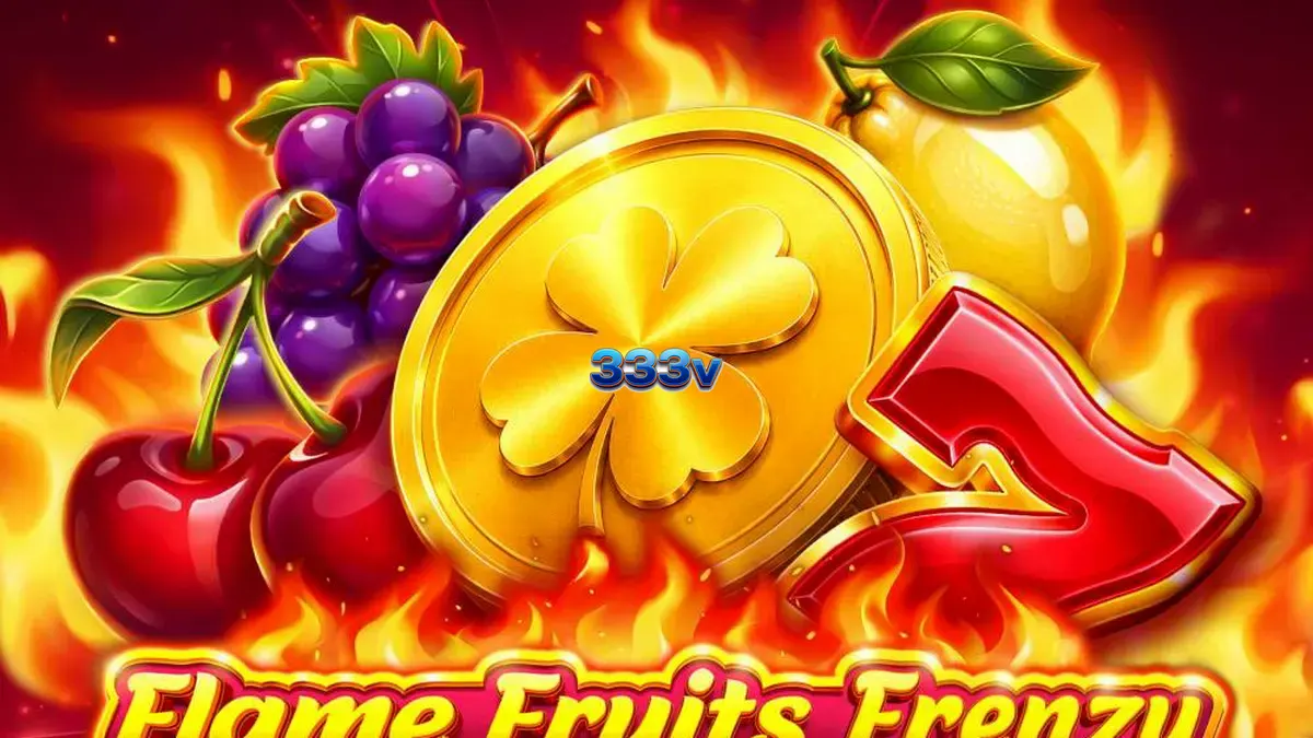 Tampilan visual slot Flames Fruits Frenzy Hold and Win dengan simbol buah yang terbakar